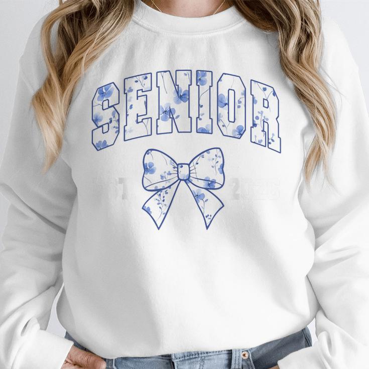 Senior Class Of 2026 Graduation Girly Floral Coquette Bow Unisex Sweatshirt