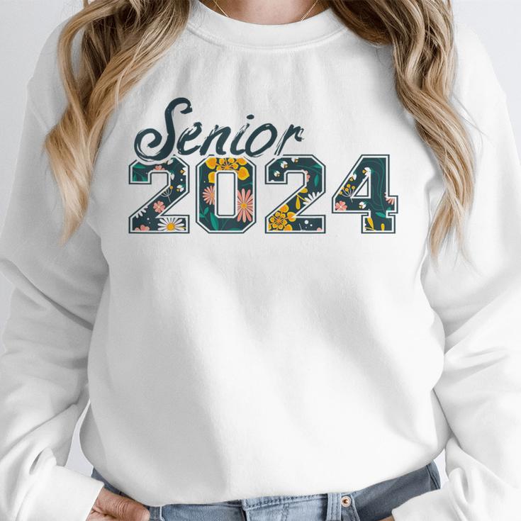 Senior Graduation Class Of 2024 Cute Senior 2024 Flowers Unisex Sweatshirt