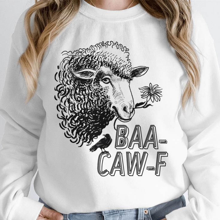 Sheep Baa Crow Caw Back Off Pun Tee For Introverts & Teens Unisex Sweatshirt Sheep Baa Crow Caw Back Off Pun Tee For Introverts & Teens Unisex Sweatshirt