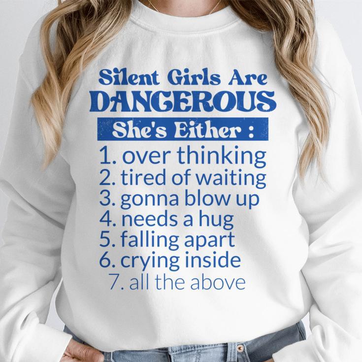 Silent Girls Are DangerousFor Quiet Introvert Girl Unisex Sweatshirt Silent Girls Are DangerousFor Quiet Introvert Girl Unisex Sweatshirt