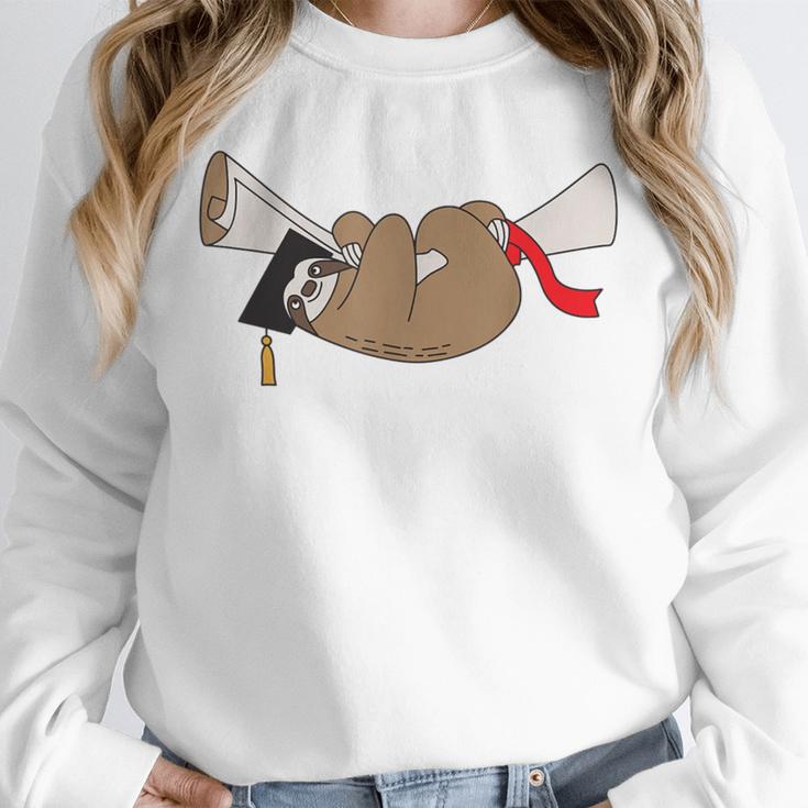 Sloth Graduation Shirt Cute Animal Diploma Grad Unisex Sweatshirt