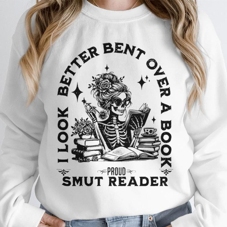 Smut Reader Skeleton Book Lover Dark Humor Art Premium Tri-Blend Unisex Sweatshirt