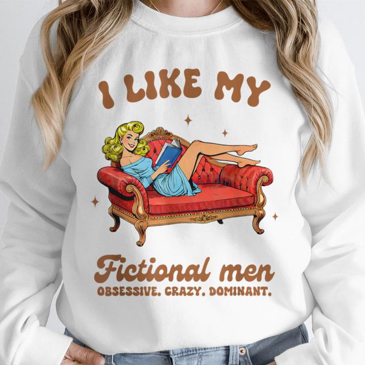 Smutty Book Lover I Like My Fictional Men Spicy Book Unisex Sweatshirt