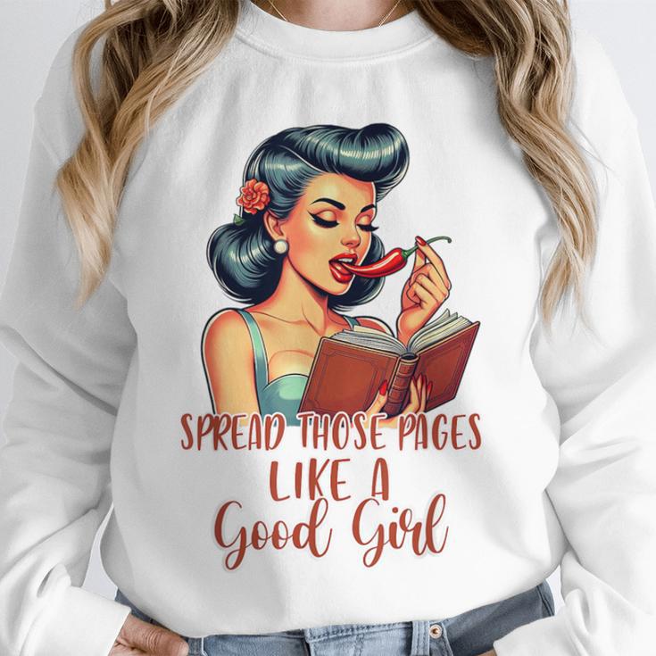 Smutty Spicy Book Reader Spread Those Pages Like A Good Girl Unisex Sweatshirt