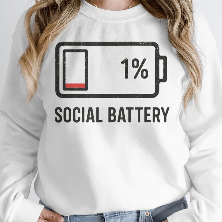 Social Battery 1 Shirt Introvert Anti Social Tee Gif Unisex Sweatshirt Social Battery 1 Shirt Introvert Anti Social Tee Gif Unisex Sweatshirt