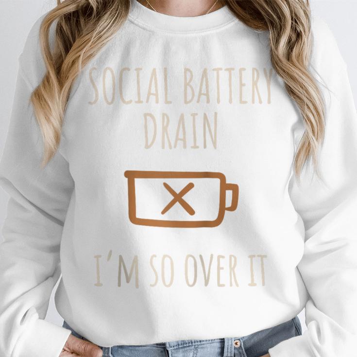 Social Battery Drain I'm So Over It Introvert Homebody Line Raglan Baseball Tee Unisex Sweatshirt Social Battery Drain I'm So Over It Introvert Homebody Line Raglan Baseball Tee Unisex Sweatshirt
