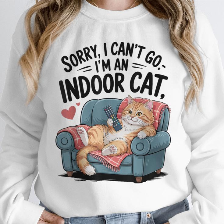 Sorry I Can’t Go I’m An Indoor Cat Couch Introvert Cat Unisex Sweatshirt