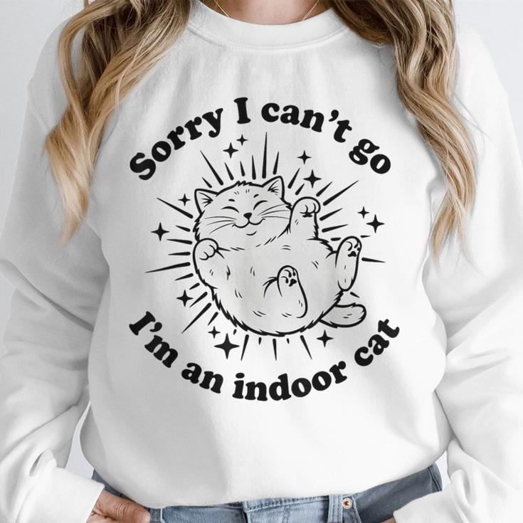 Sorry I Can't Go I'm An Indoor Cat Quote Introvert Unisex Sweatshirt
