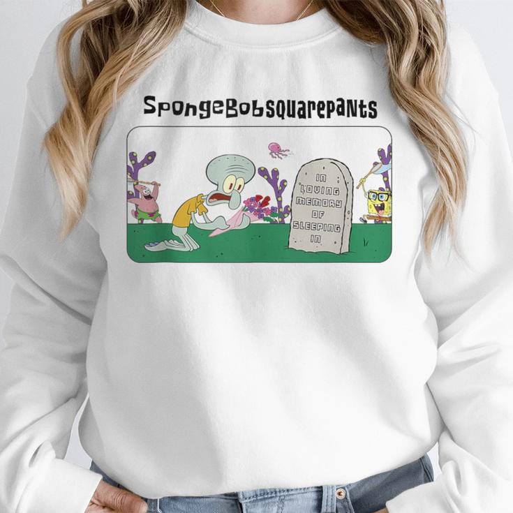 SpongeBob SquarePants In Loving Memory Of Sleeping In Unisex Sweatshirt SpongeBob SquarePants In Loving Memory Of Sleeping In Unisex Sweatshirt