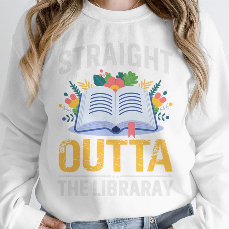 Straight Outta The Library Book Lover Men Women Premium Tri-Blend Unisex Sweatshirt