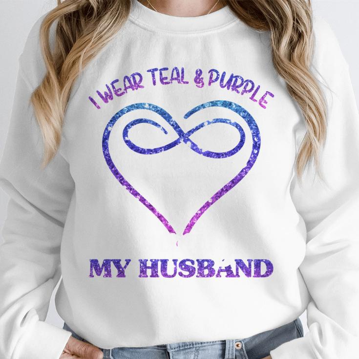 Suicide Prevention Shirt Teal & Purple In Memory Of Husband Unisex Sweatshirt Suicide Prevention Shirt Teal & Purple In Memory Of Husband Unisex Sweatshirt