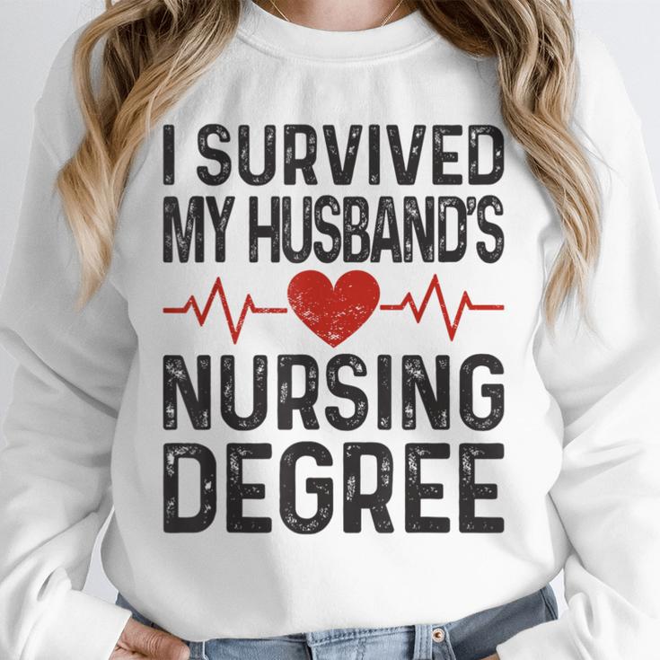 I Survived My Husband's Nursing Degree School Graduation Unisex Sweatshirt