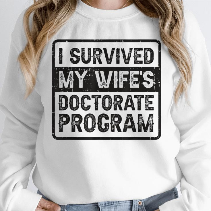 I Survived My Wife's Doctorate Program PhD Graduation Unisex Sweatshirt