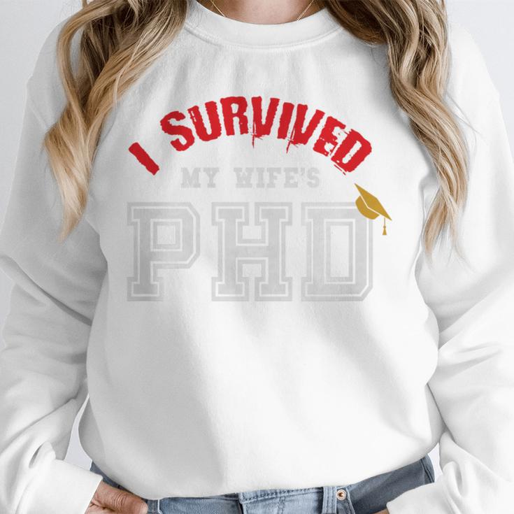 I Survived My Wife's PhD Graduation Slim Fit Shirt Unisex Sweatshirt