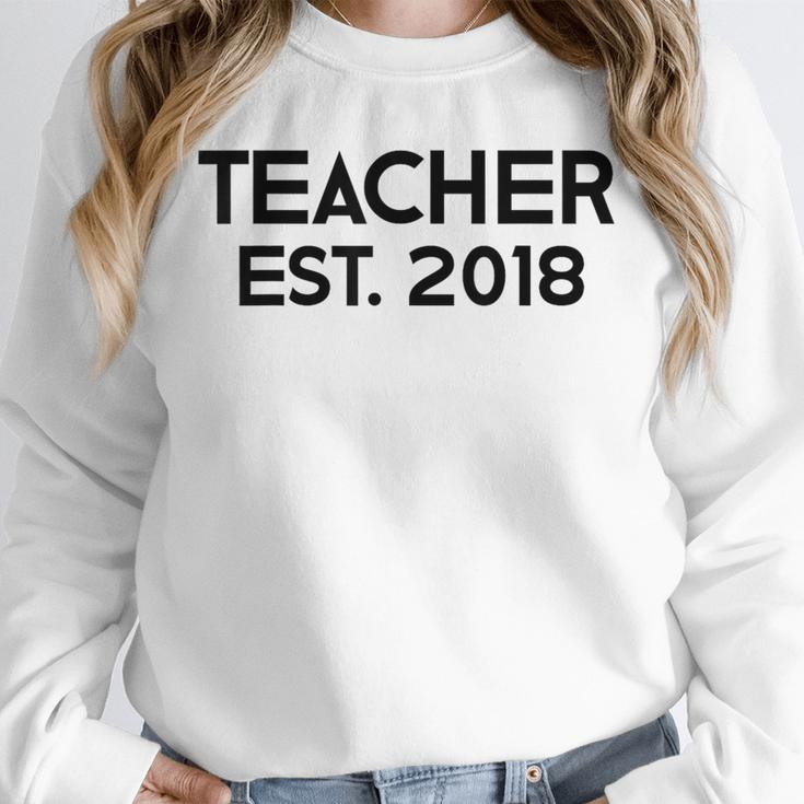 Teacher Graduation Teacher Est 2018 Tee Him Her Unisex Sweatshirt
