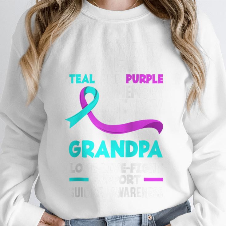 Teal & Purple In Memory Of My Grandpa Suicide Prevention Raglan Baseball Tee Unisex Sweatshirt Teal & Purple In Memory Of My Grandpa Suicide Prevention Raglan Baseball Tee Unisex Sweatshirt