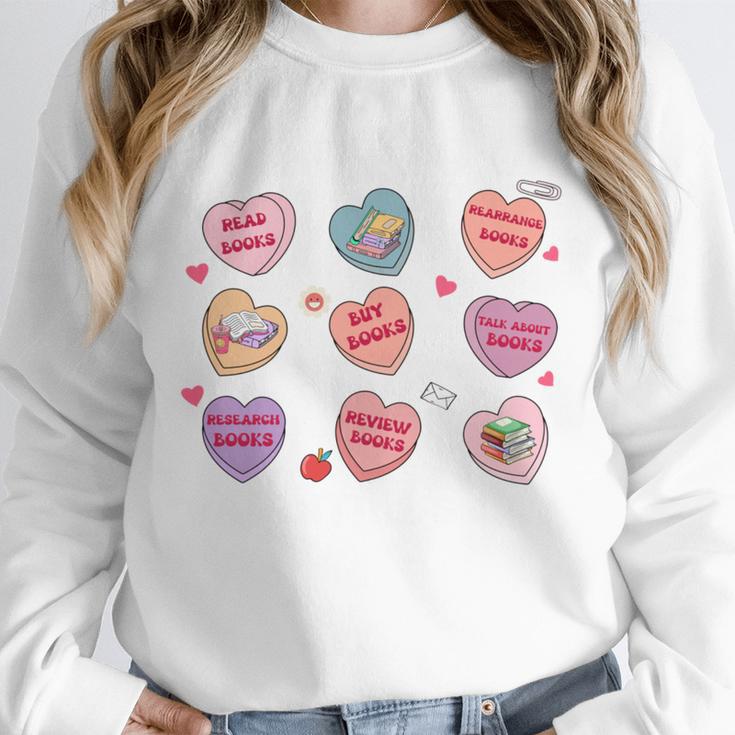 Things I Do On Valentines's Day Book Lover Candy Heart Unisex Sweatshirt