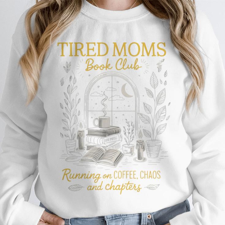 Tired Moms Book Club Coffee Chaos Readers Cozy Unisex Sweatshirt