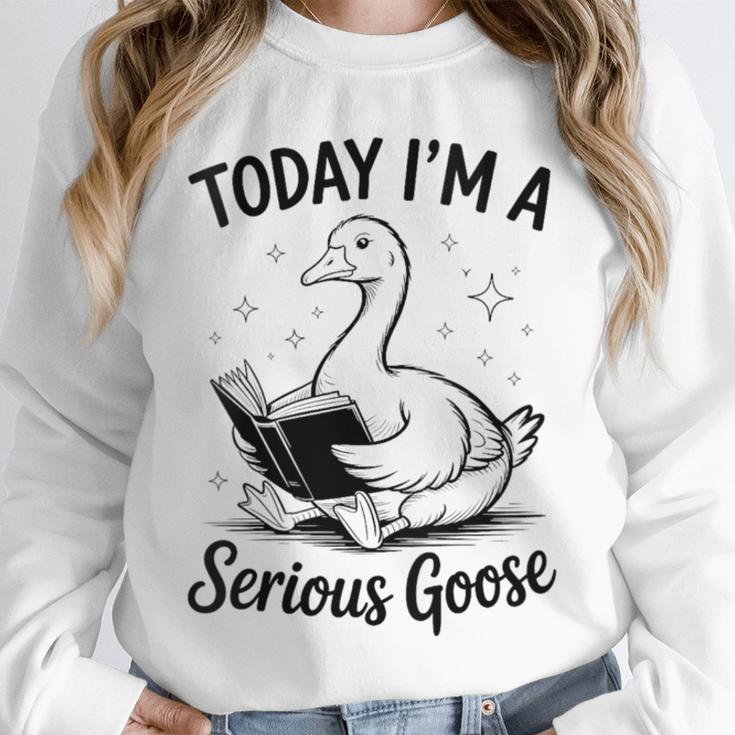 Today I'm A Serious Goose Animal Reading Book Lovers Unisex Sweatshirt Today I'm A Serious Goose Animal Reading Book Lovers Unisex Sweatshirt