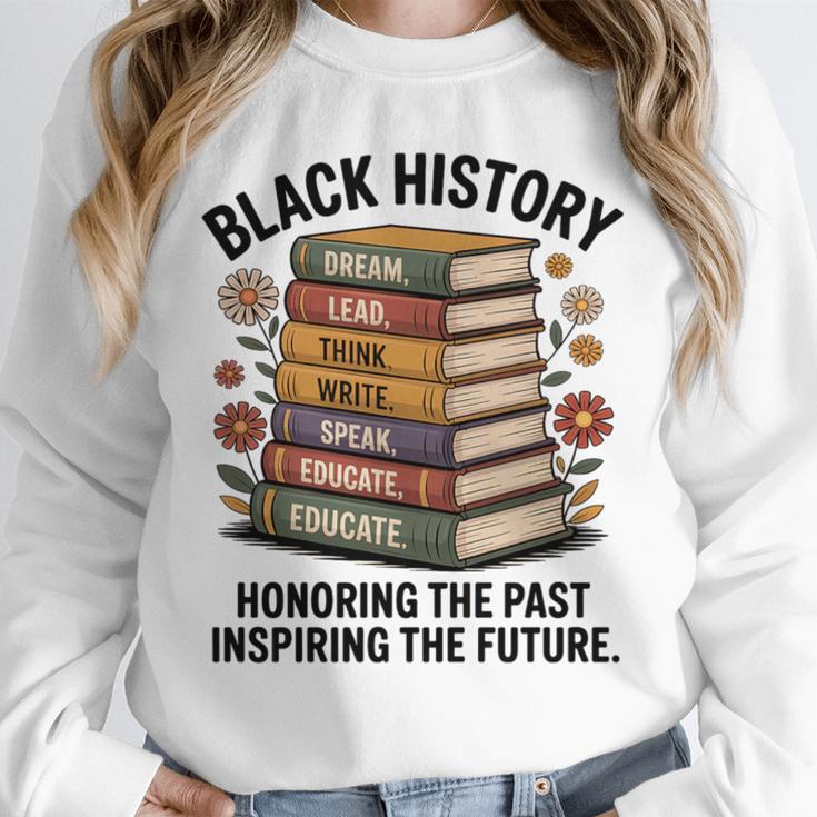 History Month Teacher Reading Book Lover Floral Stack Premium Tri-Blend Unisex Sweatshirt