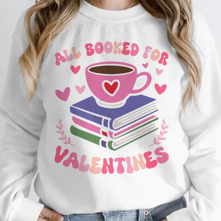 Valentines All Booked For Valentines Book Lovers Teacher Kid Premium Unisex Sweatshirt