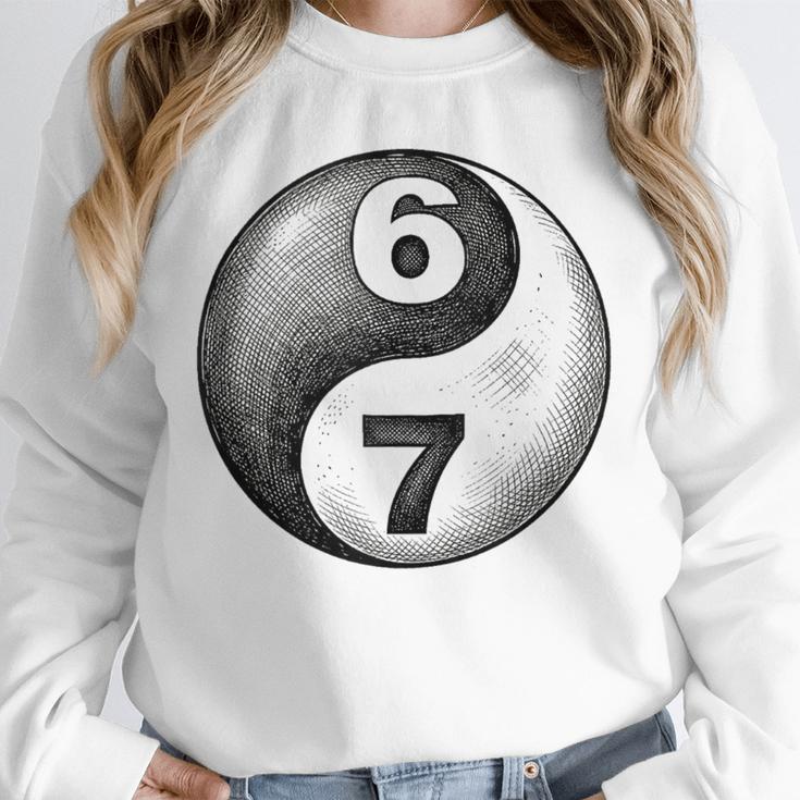 Vintage 6 7 Sketch Yin Yang Namaste Six Seven Nostalgia Unisex Sweatshirt