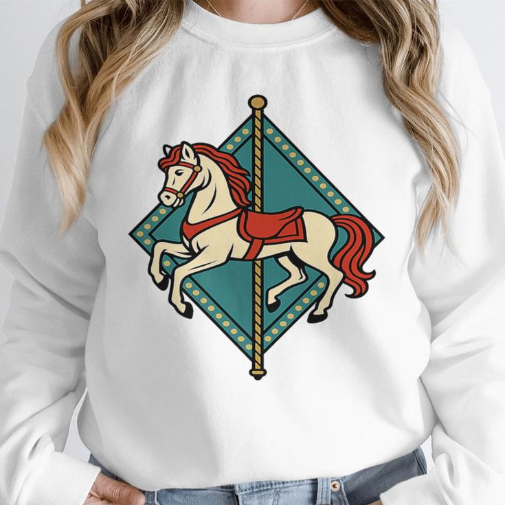 Vintage Carousel Horse Merry Go Round Nostalgia Art Premium Unisex Sweatshirt