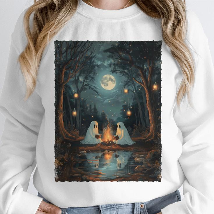 Vintage Ghost Book Reading Camping Gothic Halloween Teachers Unisex Sweatshirt Vintage Ghost Book Reading Camping Gothic Halloween Teachers Unisex Sweatshirt