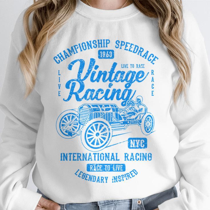 Vintage Racing Automotive Nostalgia Distressed Car Unisex Sweatshirt
