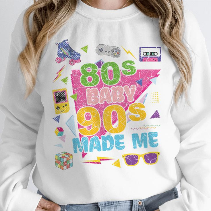 Vintage Retro 80's Baby 90's Made Me 1980s 1990s Nostalgia Premium Tri-Blend Unisex Sweatshirt