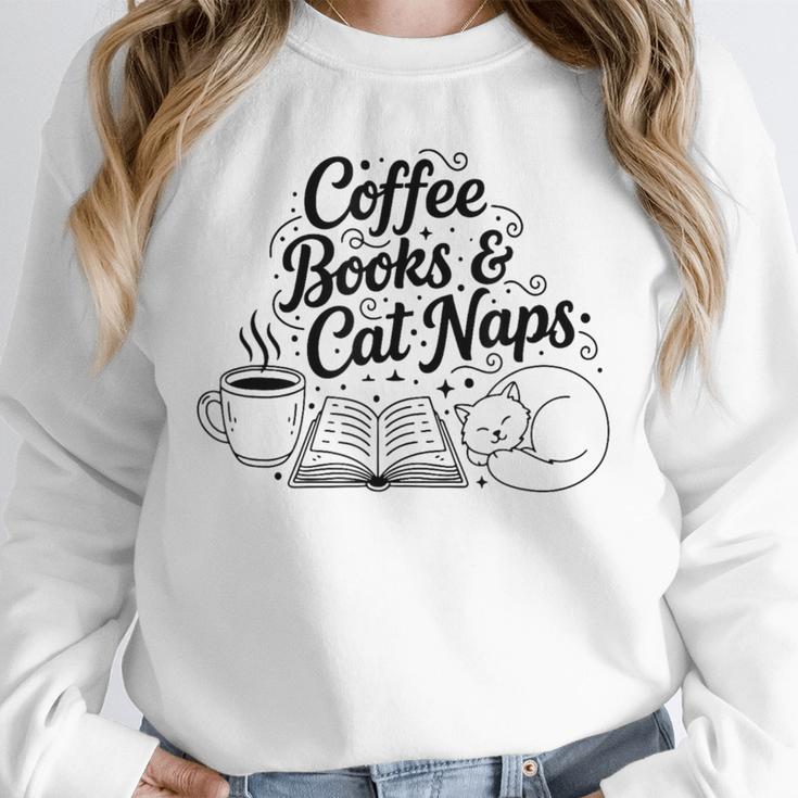 Vintage Retro Coffee Books & Cat Naps Unisex Sweatshirt