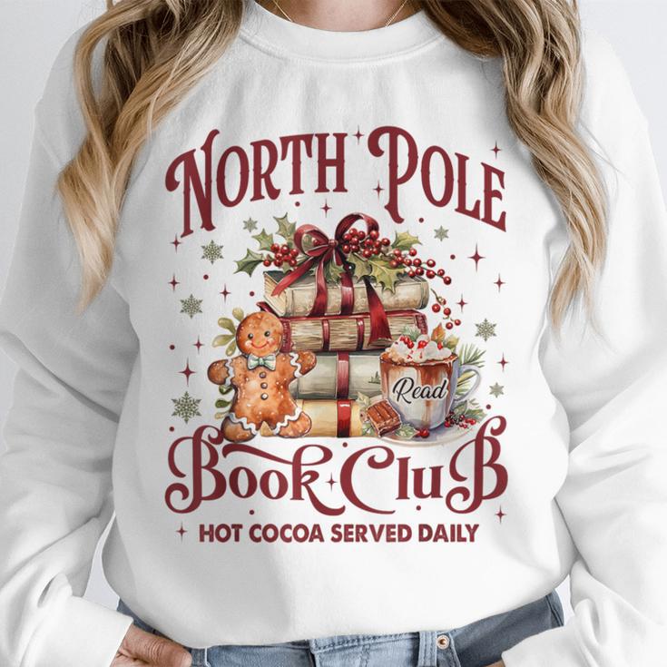 Vintage Retro North Pole Book Club Hot Cocoa Unisex Sweatshirt