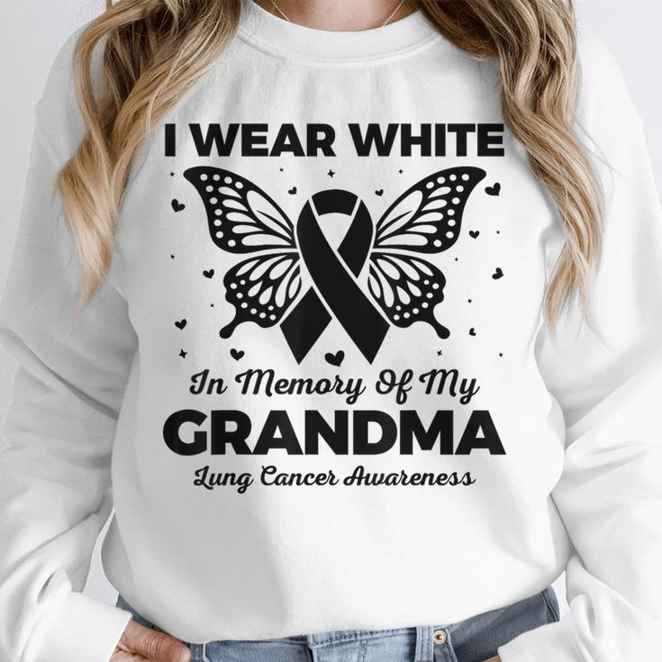 I Wear In Memory Of My Grandma Butterfly Lung Cancer Unisex Sweatshirt