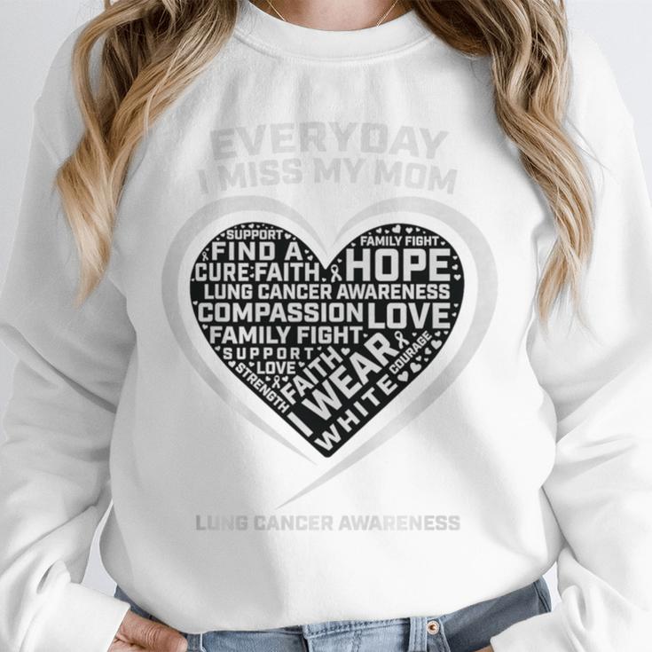 Wear In Memory Of I Miss My Mom Lung Cancer Awareness Premium Unisex Sweatshirt