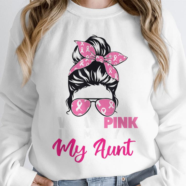 I Wear Pink In Memory Of My Aunt Breast Cancer Awareness Unisex Sweatshirt