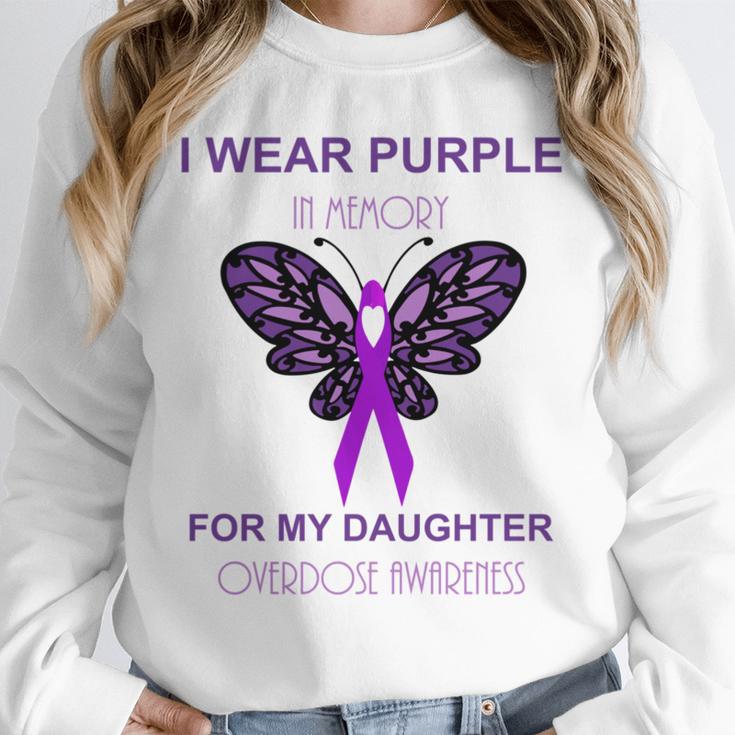 I Wear Purple In Memory For My Daughter Overdose Awareness Unisex Sweatshirt I Wear Purple In Memory For My Daughter Overdose Awareness Unisex Sweatshirt