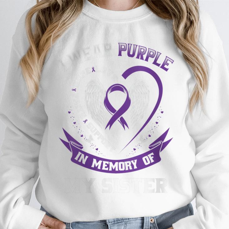 I Wear Purple In Memory Of Sister Epilepsy Awareness Graphic Unisex Sweatshirt I Wear Purple In Memory Of Sister Epilepsy Awareness Graphic Unisex Sweatshirt