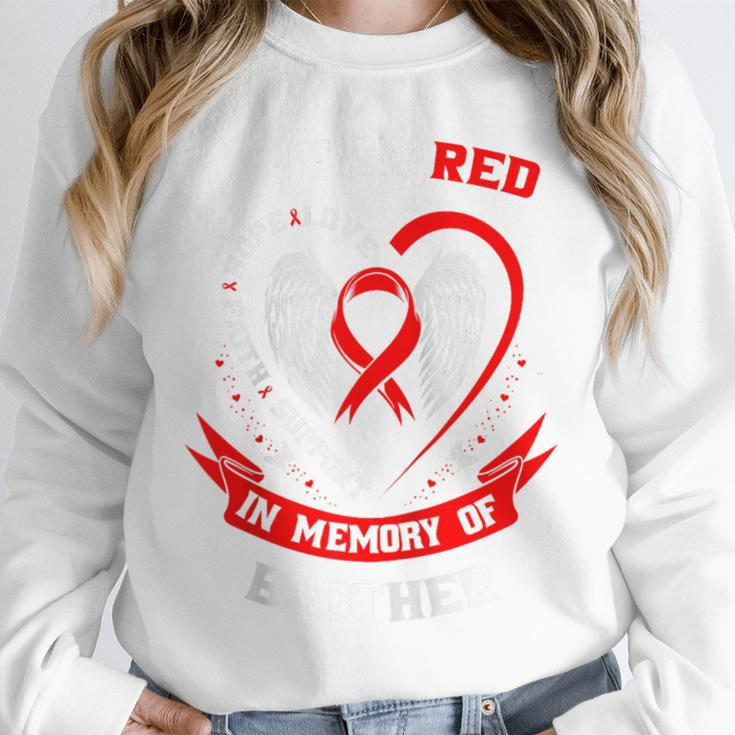 I Wear Red In Memory Of Brother Heart Disease Awareness Raglan Baseball Tee Unisex Sweatshirt I Wear Red In Memory Of Brother Heart Disease Awareness Raglan Baseball Tee Unisex Sweatshirt
