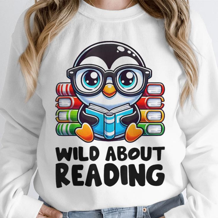 Wild About Reading Book Lover Penguin Unisex Sweatshirt