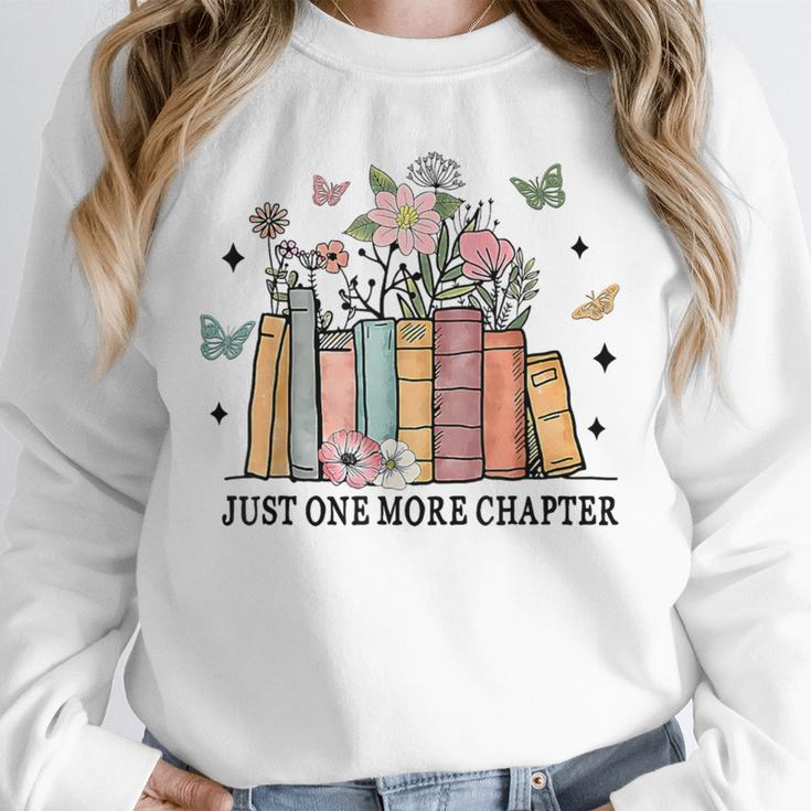 Wildflower Floral Book Just One More Chapter Unisex Sweatshirt