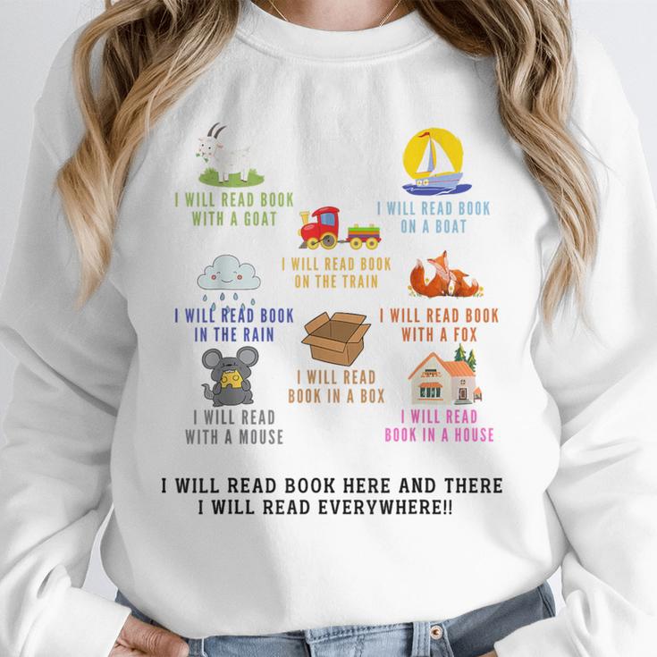 I Will Read Books On A Boat And Everywhere Reading Teachers Unisex Sweatshirt I Will Read Books On A Boat And Everywhere Reading Teachers Unisex Sweatshirt
