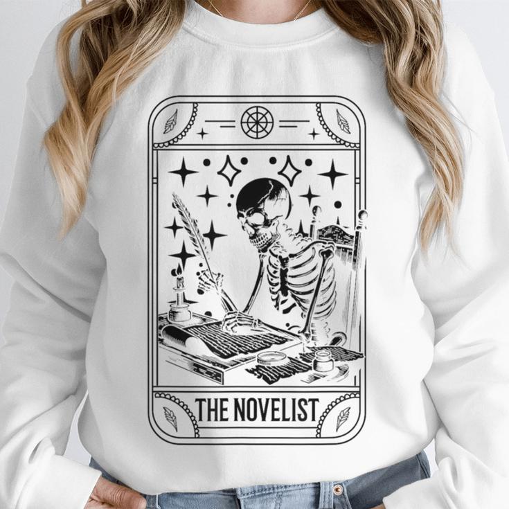 Writer Novelist Book Poetry Author Skeleton Tarot Card Unisex Sweatshirt Writer Novelist Book Poetry Author Skeleton Tarot Card Unisex Sweatshirt