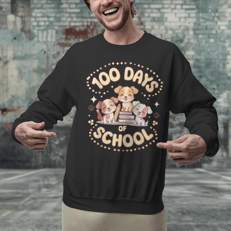 100 Days Of School Cute Puppies And Books Unisex Sweatshirt