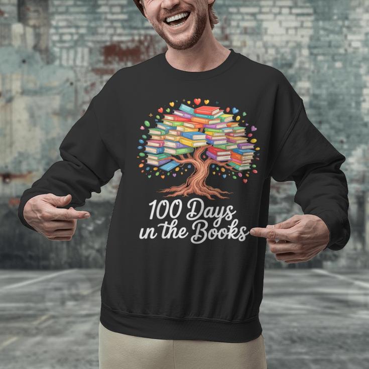 100th Day Of School Books Tree Reading Unisex Sweatshirt