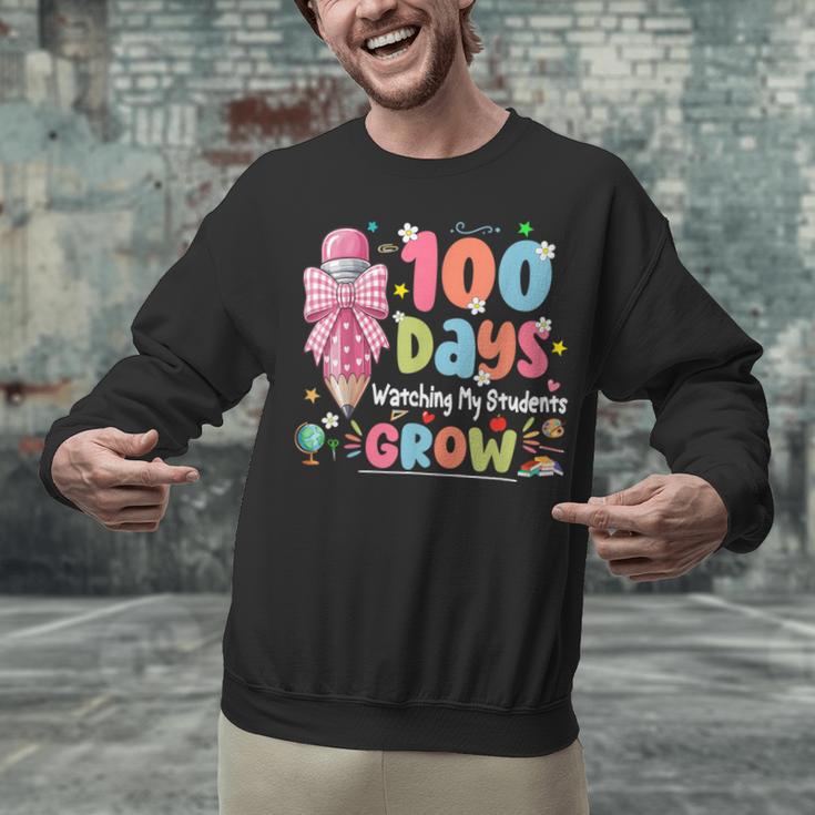100th Day Of School Teacher Women Floral Books Unisex Sweatshirt