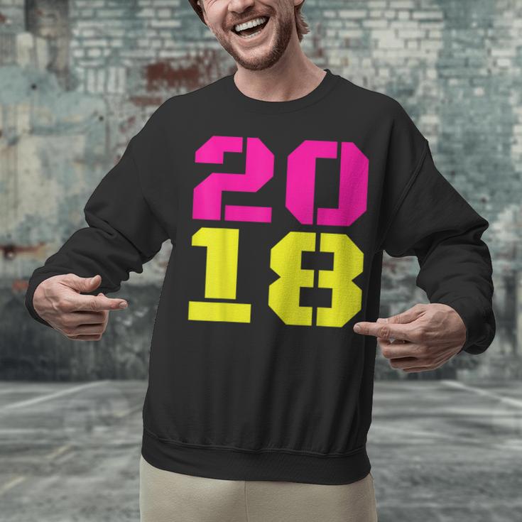 2018 Big Neon Numbers For The New Year Or Graduation Unisex Sweatshirt