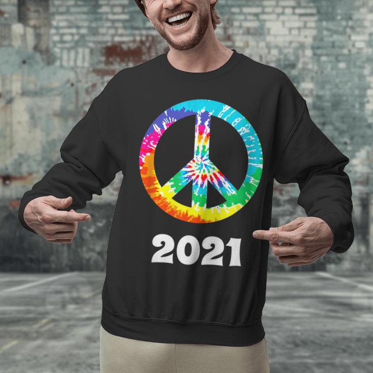 2021 Graduation Class Year Tie Dye Peace Sign Graduate Shirt Unisex Sweatshirt
