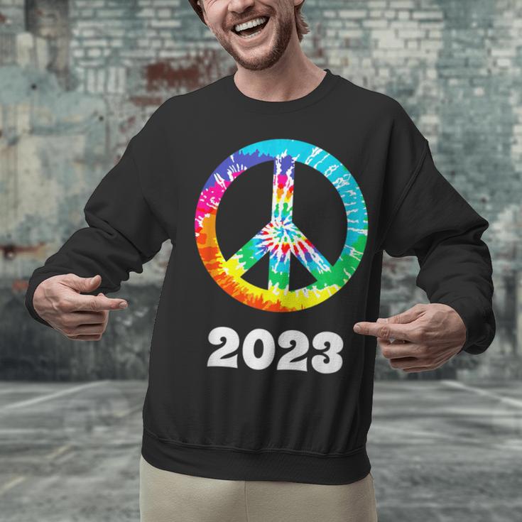 2023 Graduation Class Year Tie Dye Peace Sign Graduate Shirt Unisex Sweatshirt