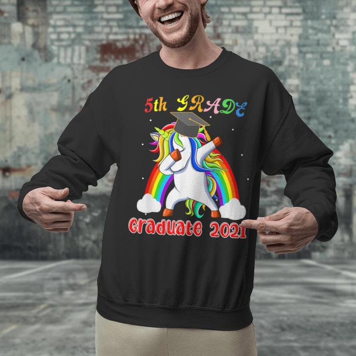 5th Grade Graduate Class 2021 Dabbing Unicorn Graduation Unisex Sweatshirt