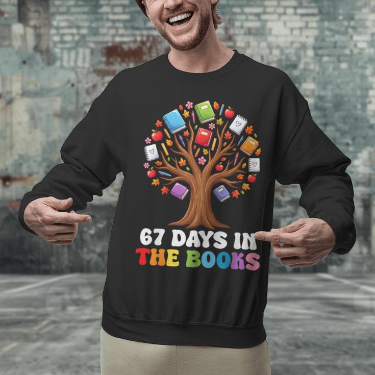 67 Days In The Books Reading Teacher 67th Day Of School Kids Unisex Sweatshirt